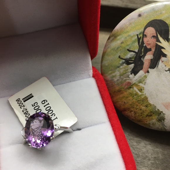 NEW Certified 5CT Amethyst S925 Silver Ring - Picture 15 of 17
